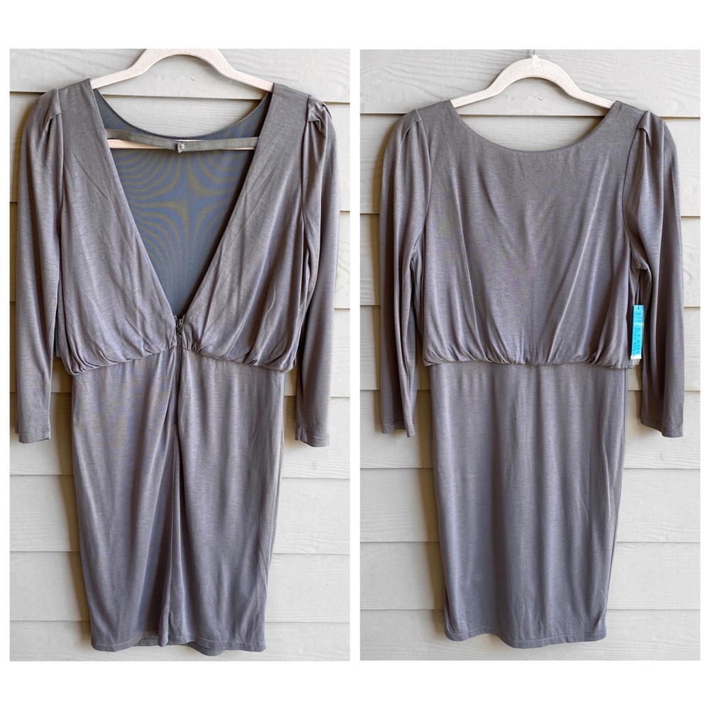 Alice + Olivia Low Open Back 3/4 Sleeves  Cocktail Dress NWT M